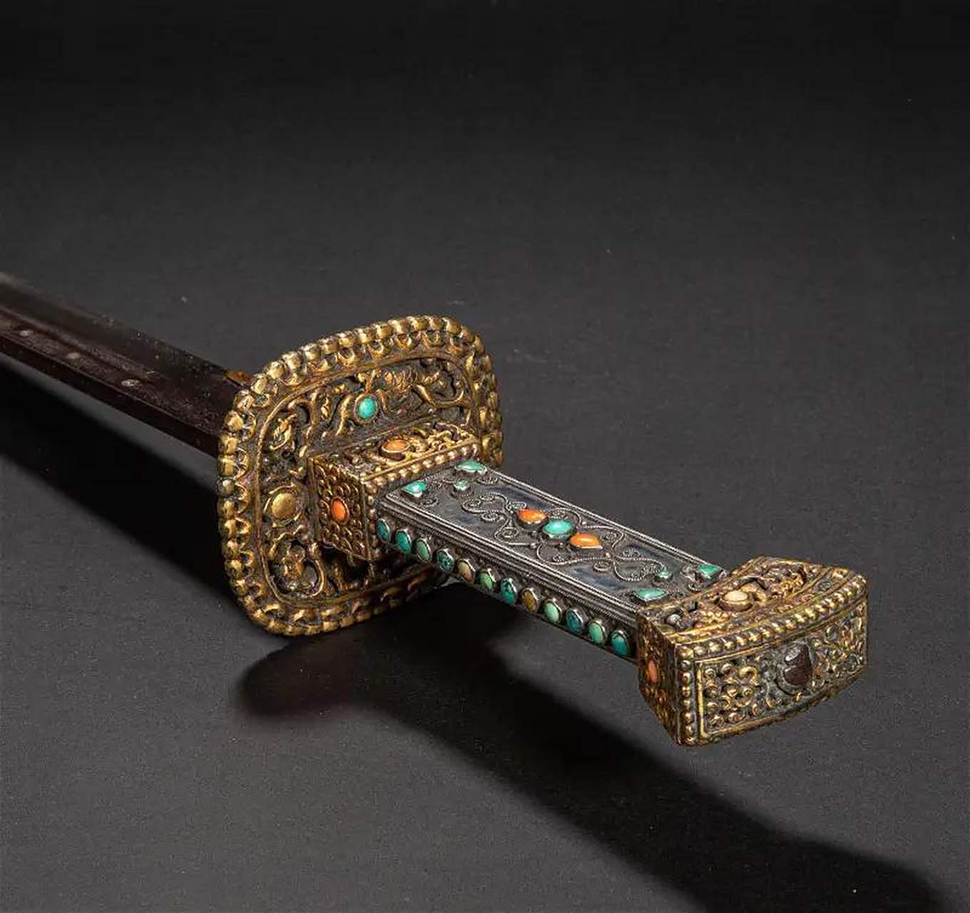 清代蒙古王爷贝勒佩刀!#古玩收藏