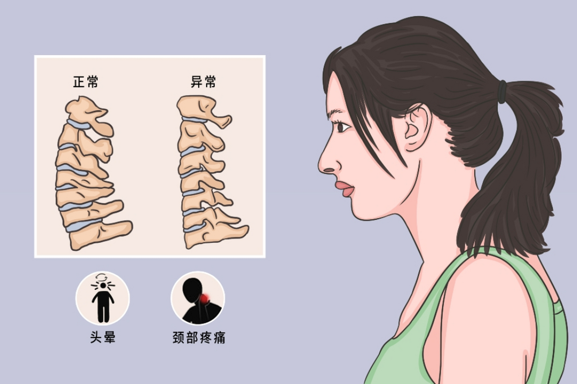 颈椎疼卡通图片