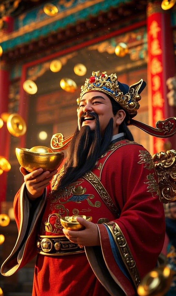 财神携福至,好运来敲门
