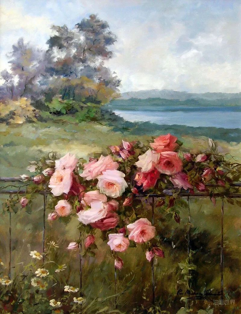 masson benoit)月季花作品(一)图片来源于微信公众号:油画世界