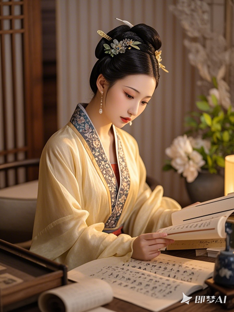 有网友想看看宋代女词人李清照,于是我给了al指令,请她生成,这位女子