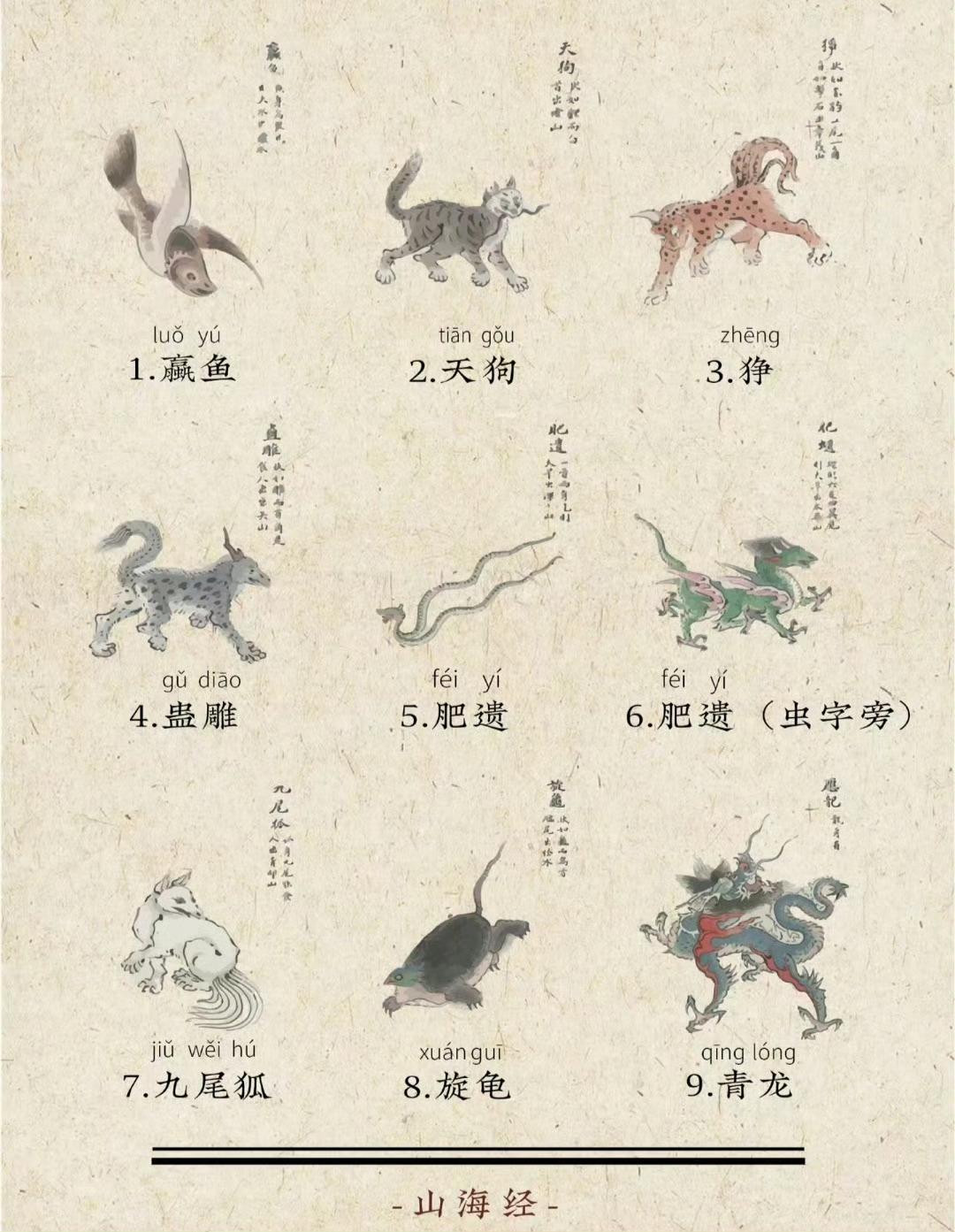 山海经里面的神兽.