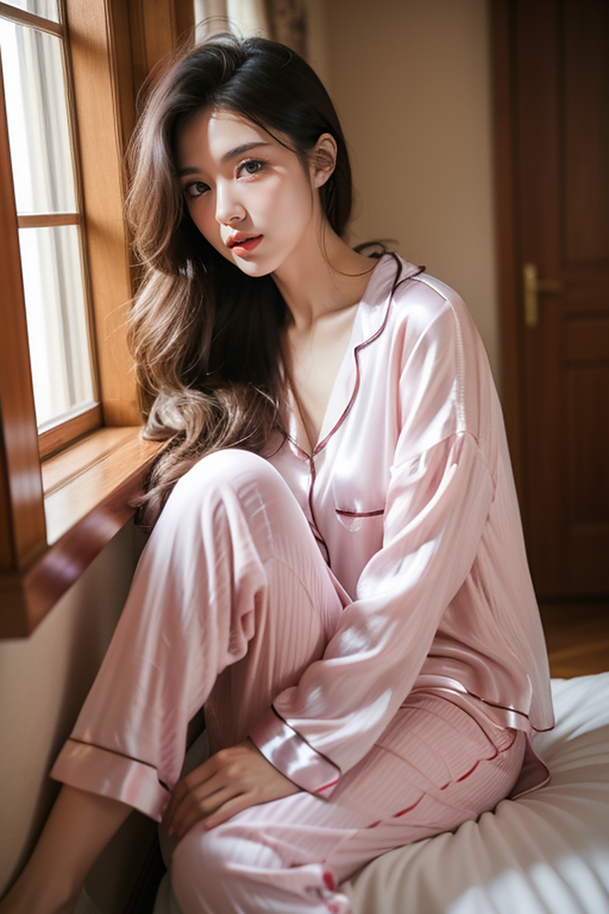 粉嫩,睡袍,家居,女装#养眼美女# #女装# #美图齐分享# #冬天的第一张