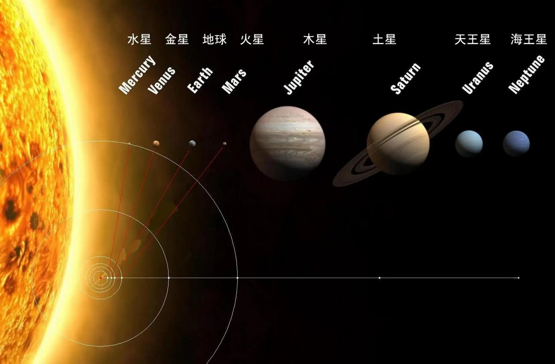 太阳系中的所有行星图片