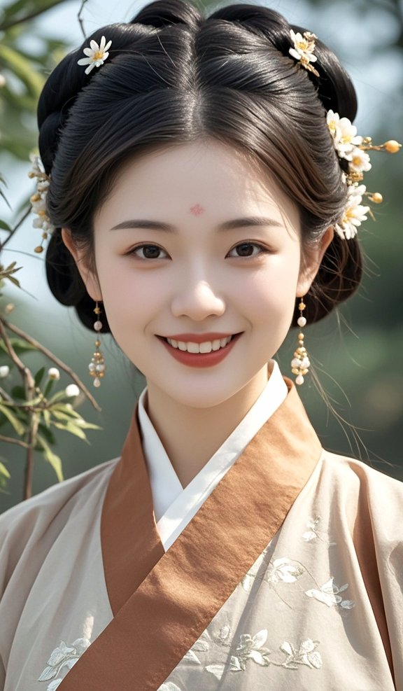 明朝女子韵悠长,罗绮轻衫步柳塘. 眉黛含情眸似月,风姿绰约自端庄