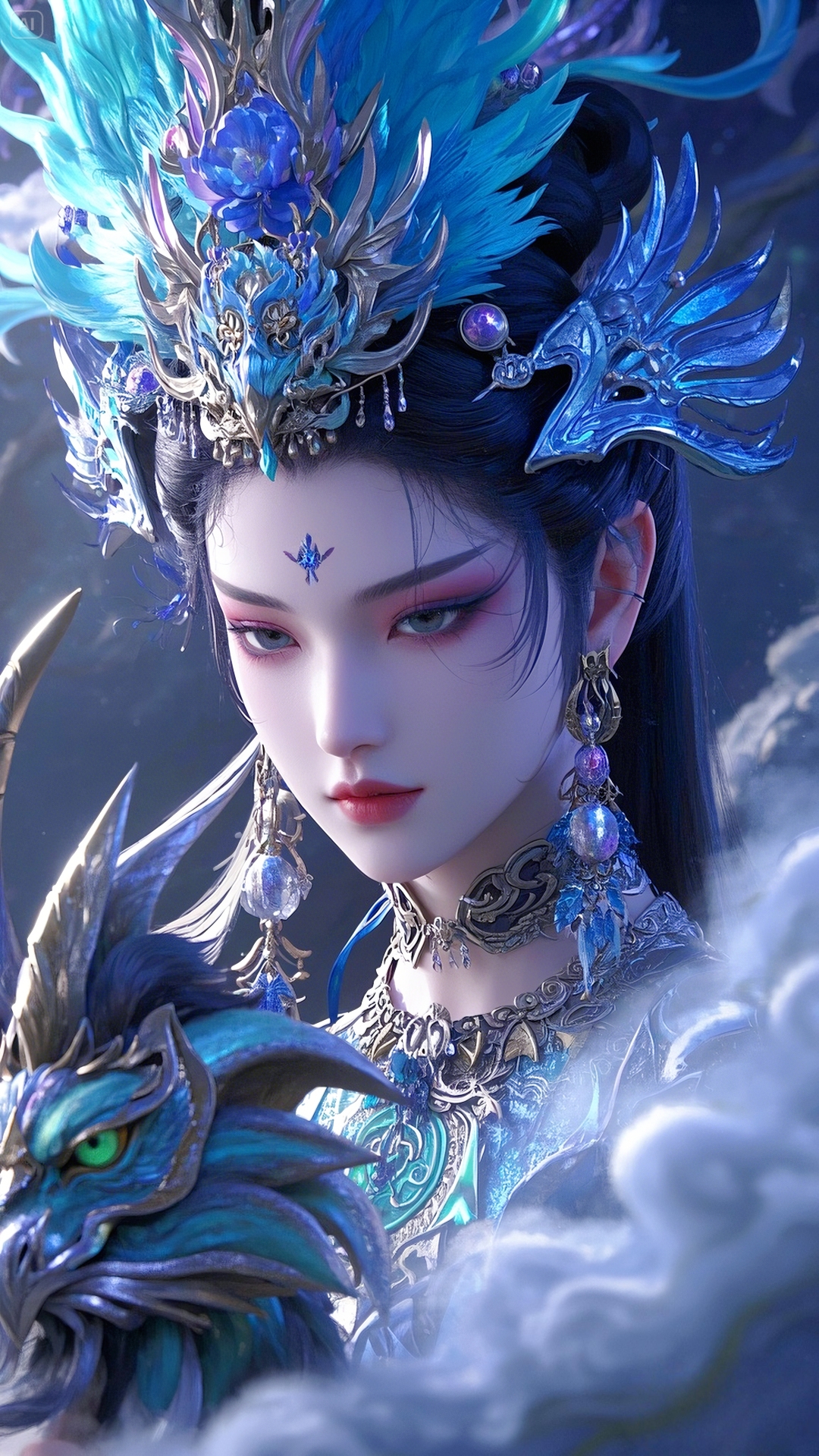 《山海经·幻容篇》 青丘有女出苍冥,棱骨削雕寒玉形 凤眼斜挑淬霜翎