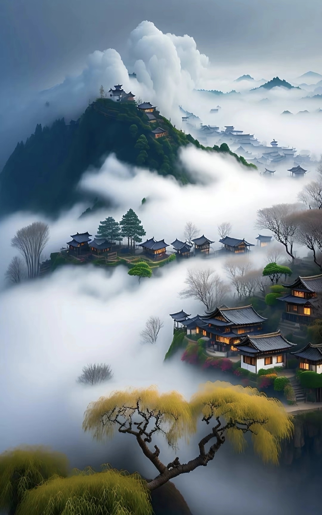 烟雨蒙蒙风景图片图片