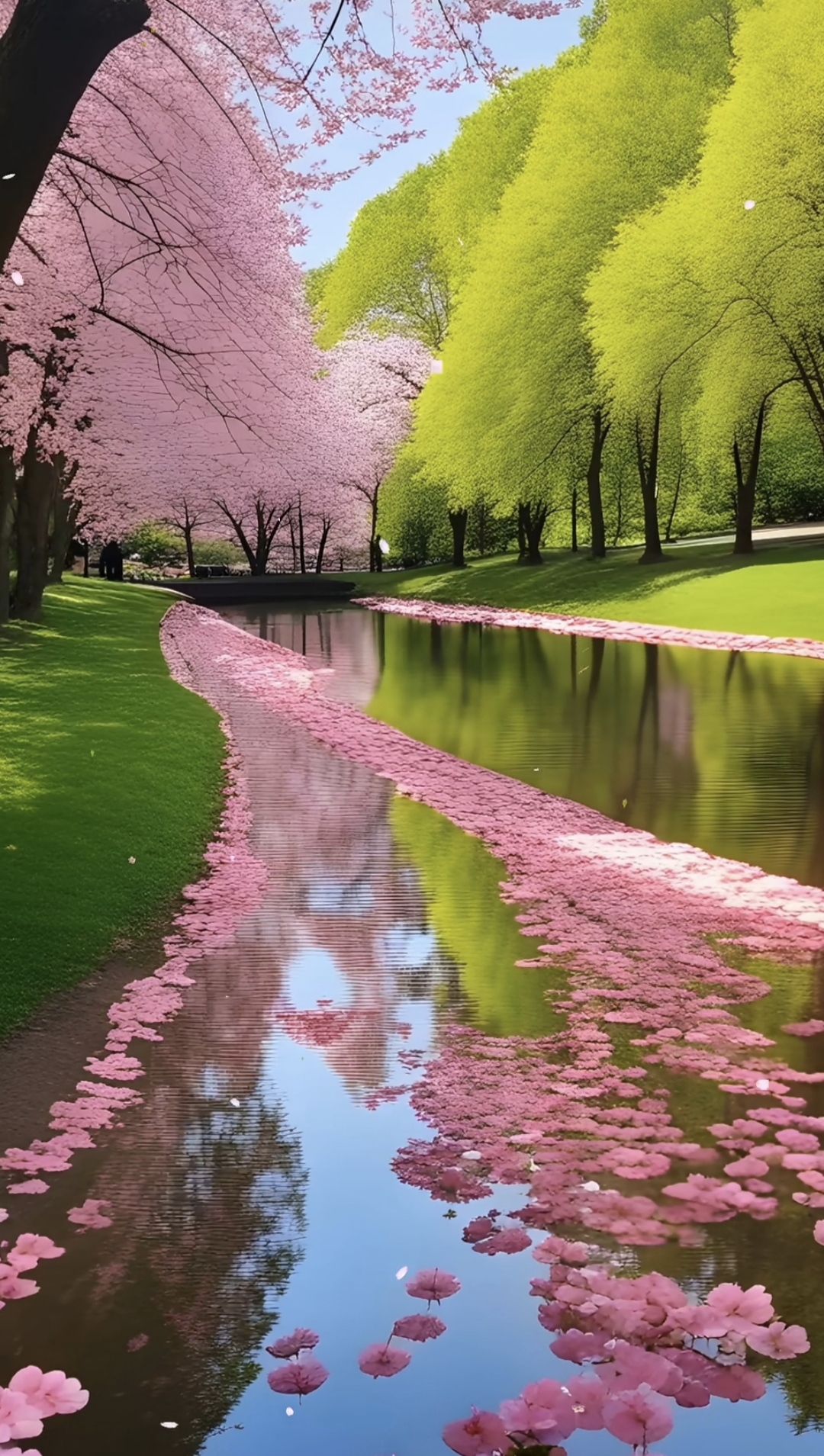 春意怏然多渠道, 柳暗花明自飘零. 落英缤纷随风去, 不过沧海一粟尘.