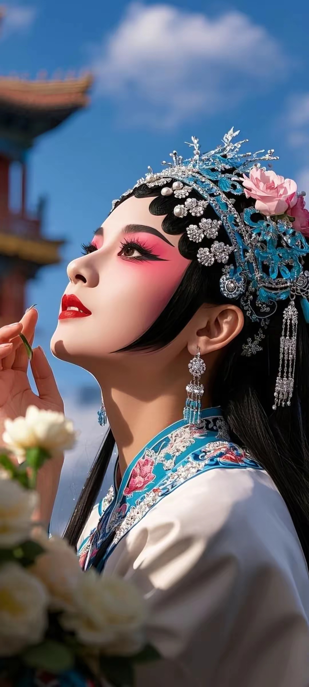 壁纸分享～戏曲花旦,传统服饰搭配戏曲妆容,真是惊艳了时光 #2025春节