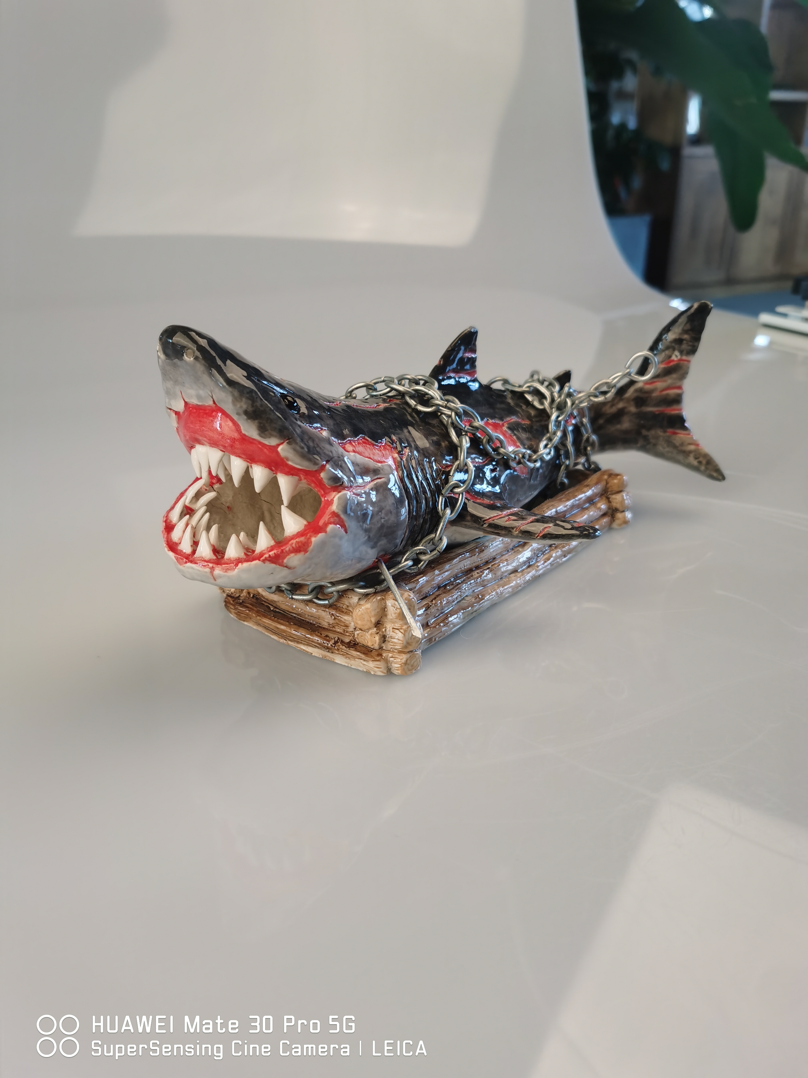 挑战自己,保护海洋公益活动制作巨齿鲨,做了一次钳工,当了一回牙医