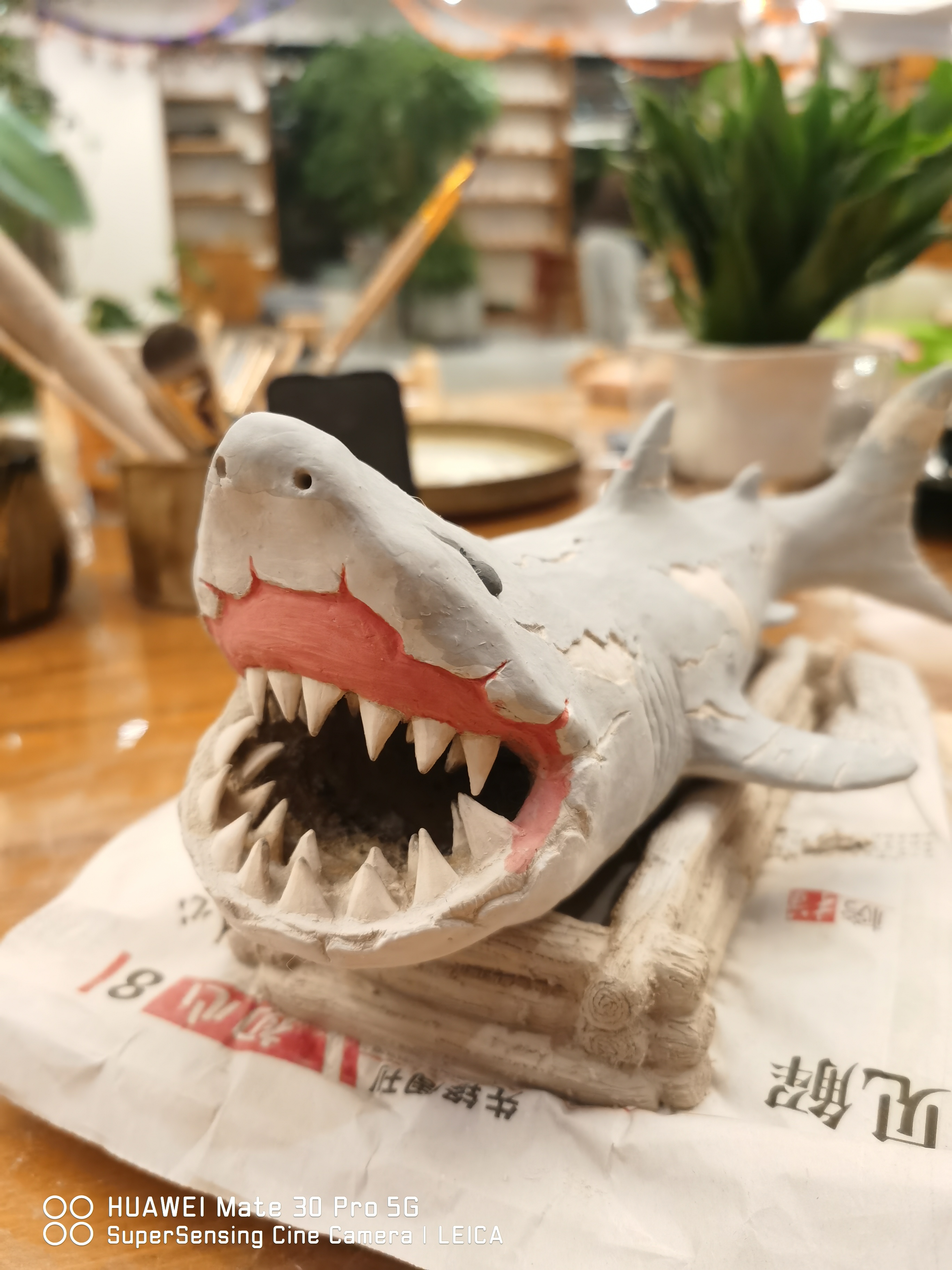 挑战自己,保护海洋公益活动制作巨齿鲨,做了一次钳工,当了一回牙医