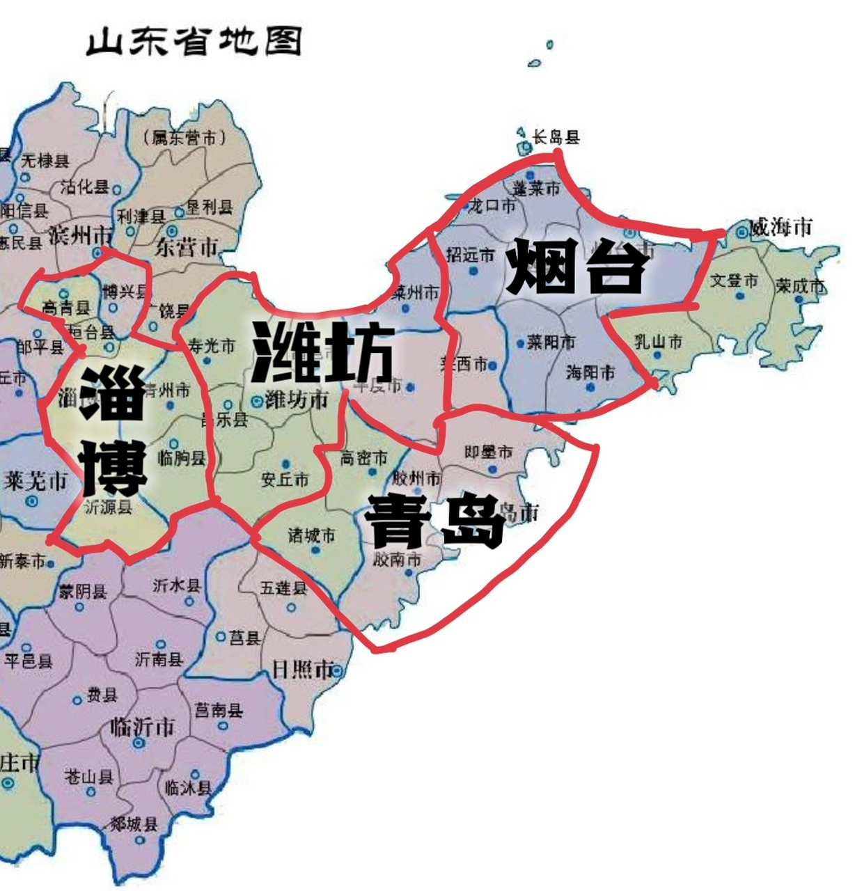 山东半岛地图图片