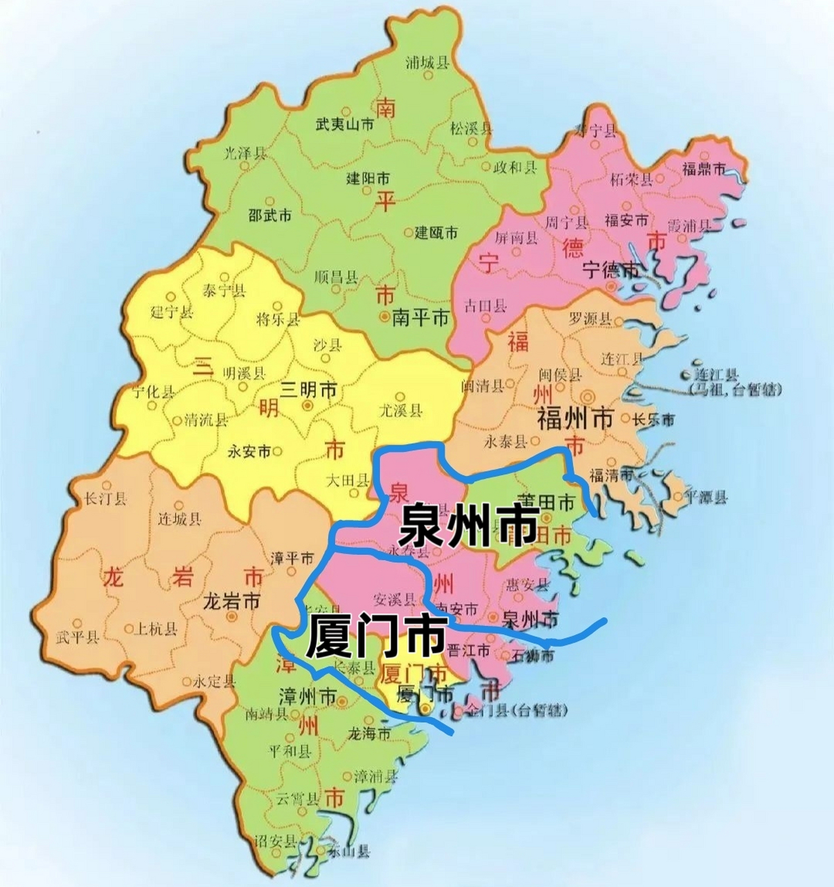 福建沿海城市地图图片