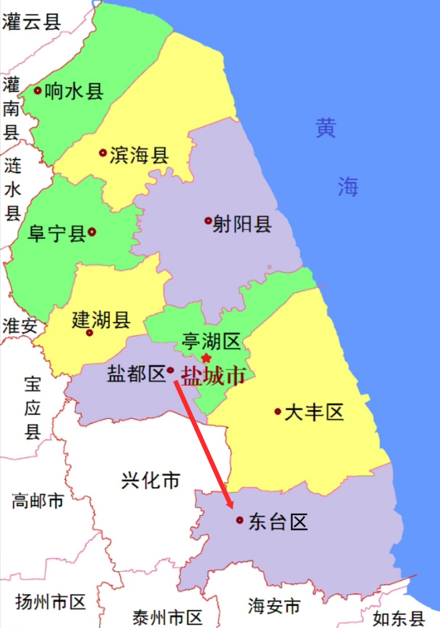 东台乡镇行政地图图片