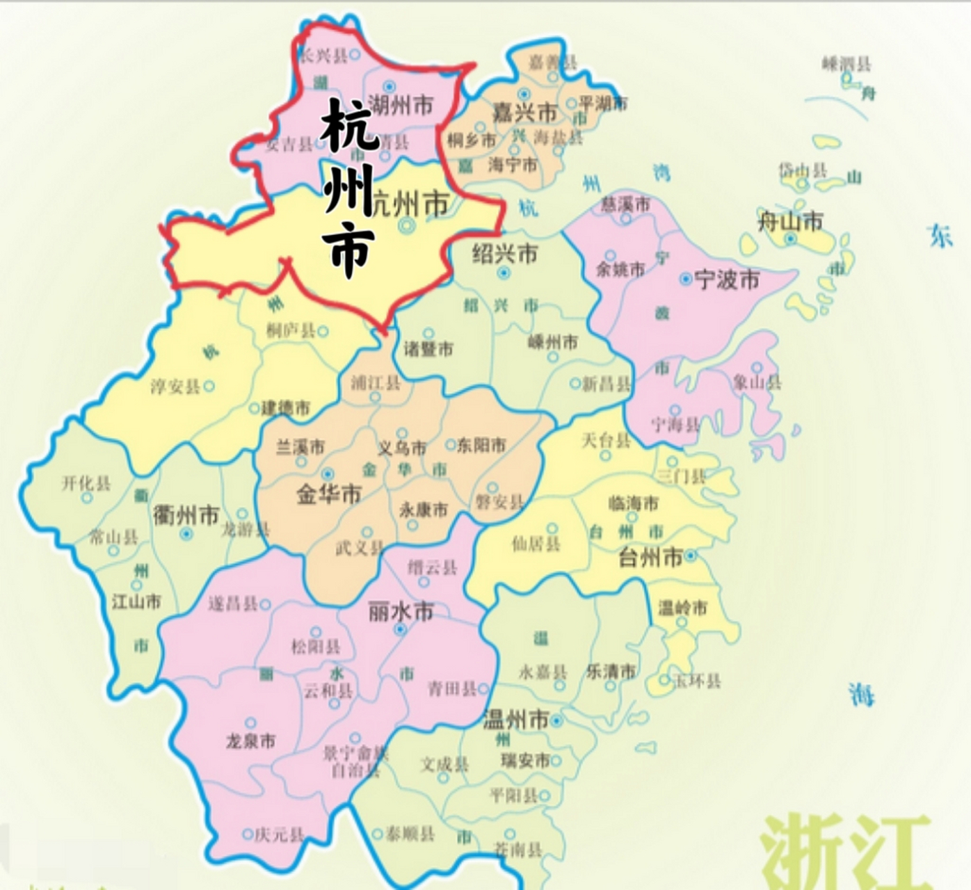 建議杭州合併湖州市,讓桐廬,淳安,建德重新成立嚴州市.