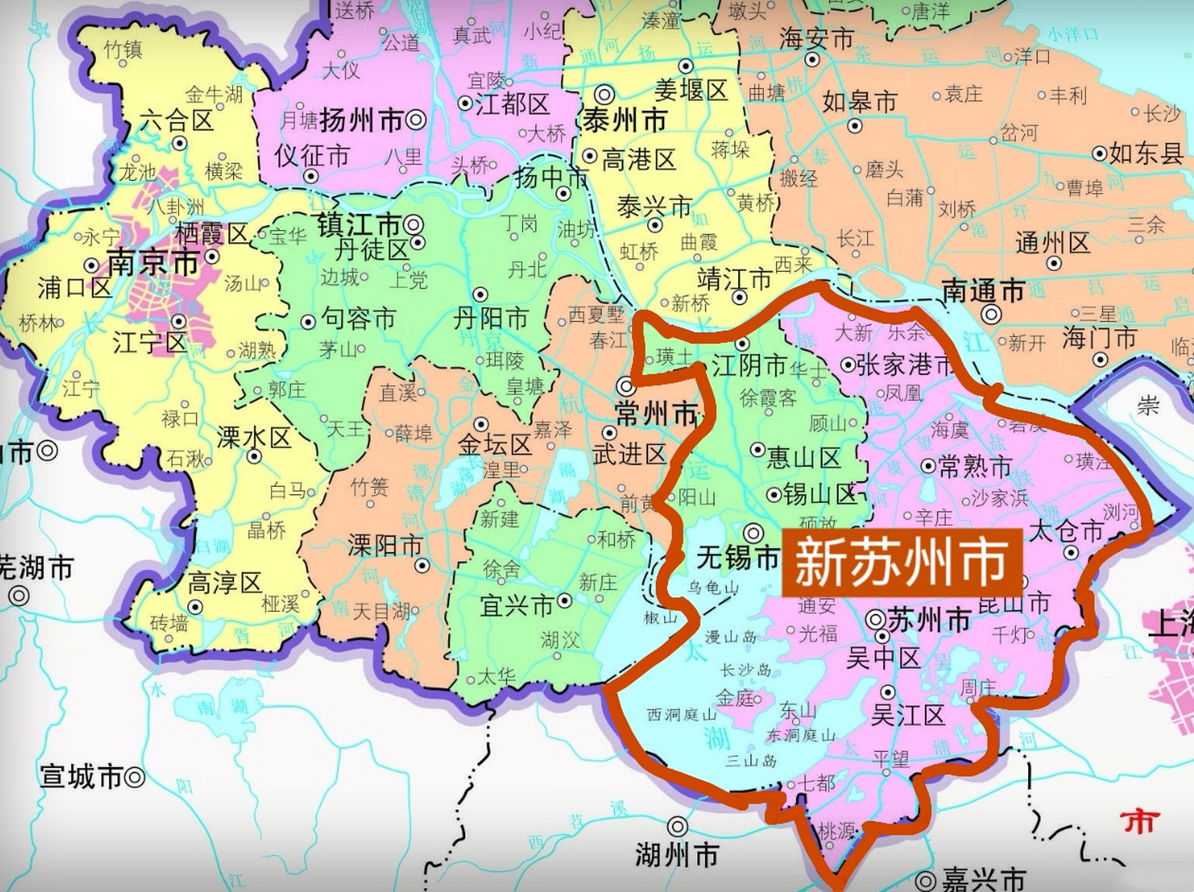 苏州地理位置图高清图片