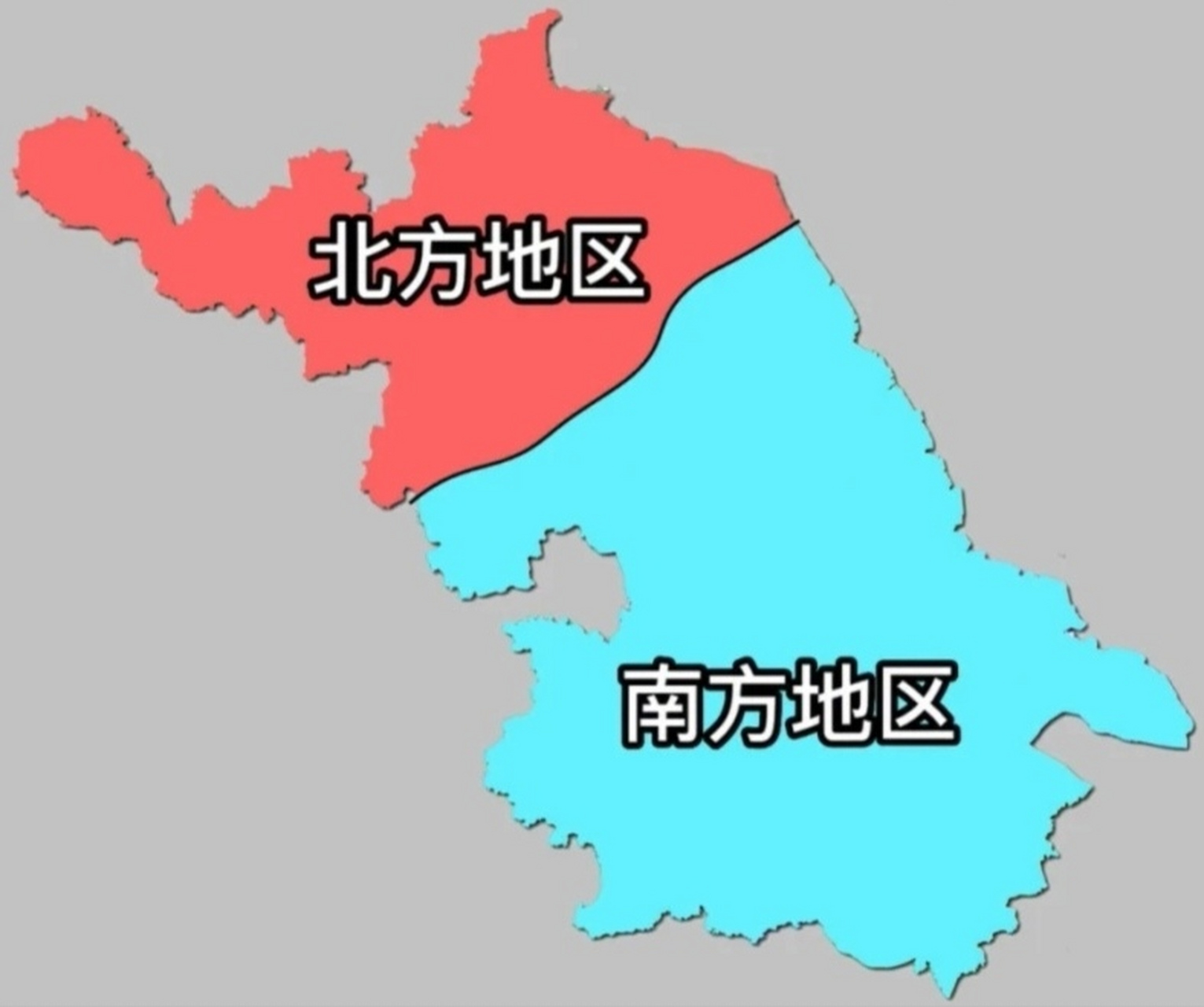 南北分界线是淮河,江苏大部分城市位于淮河以南,只有徐州,连云港,宿迁