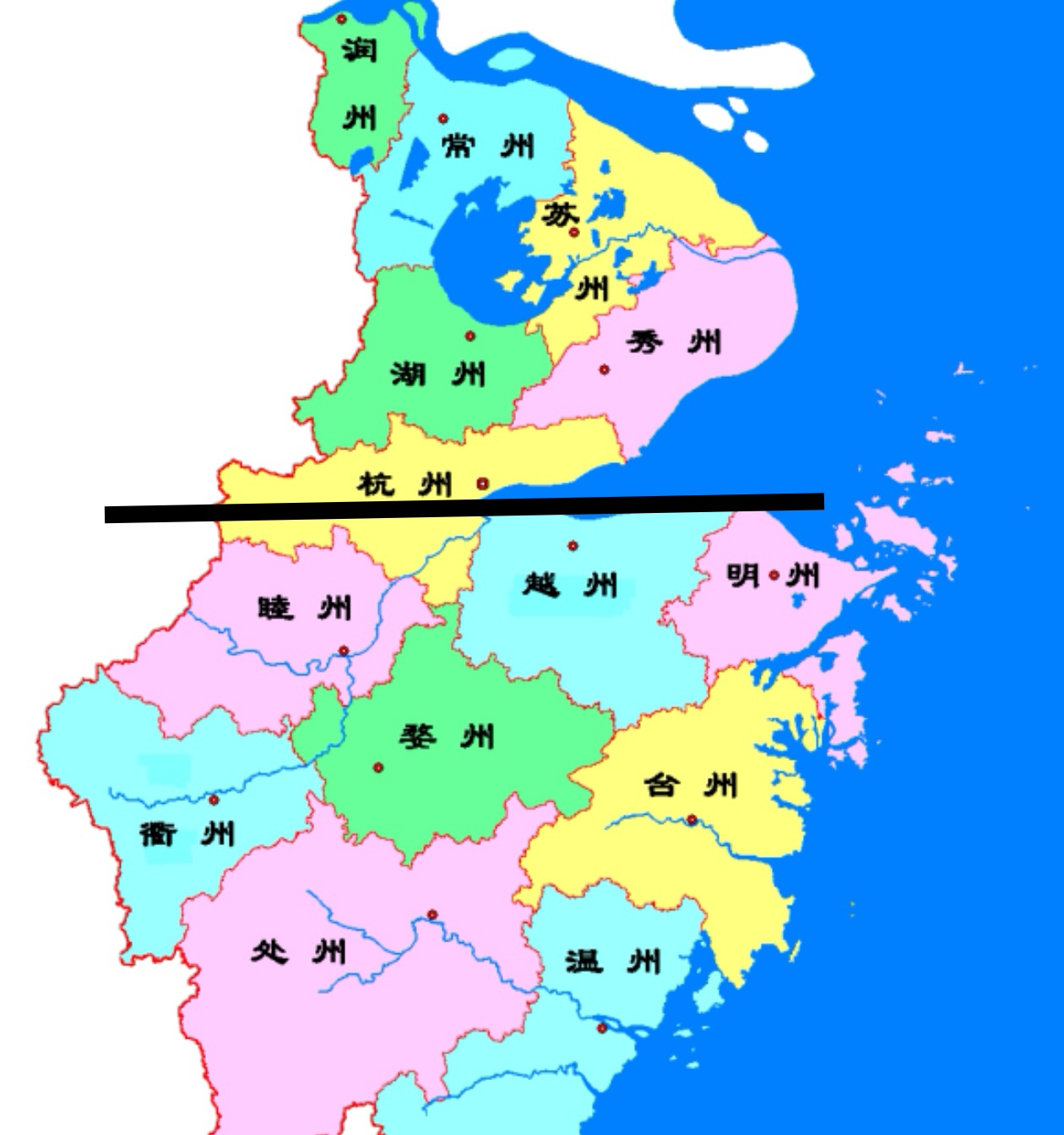 结果他说,是按照钱塘江来分,杭嘉湖三市为浙西,其余八市为浙东,区别就