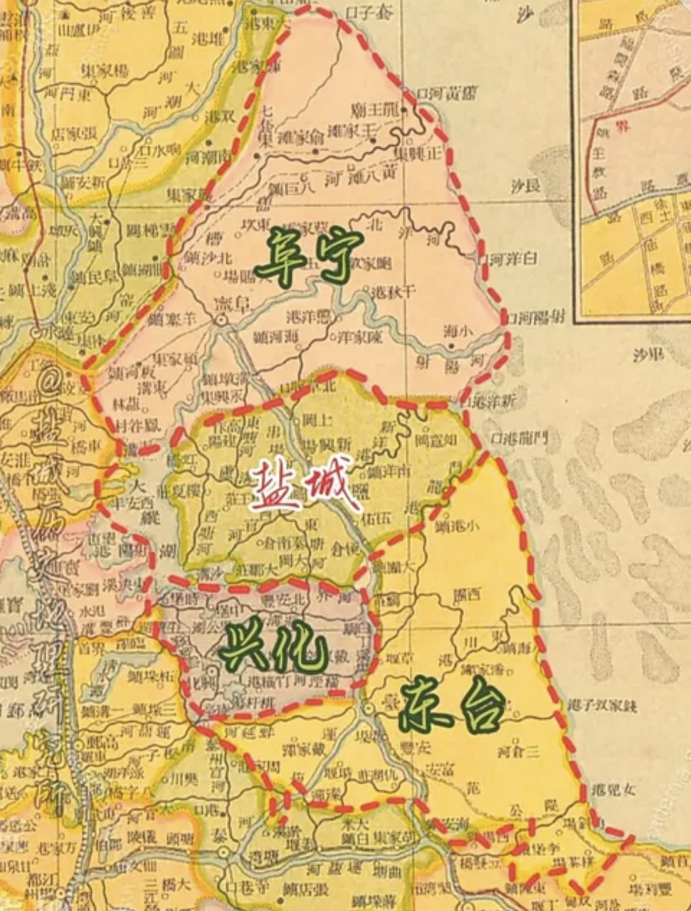 东台市乡镇分布地图图片