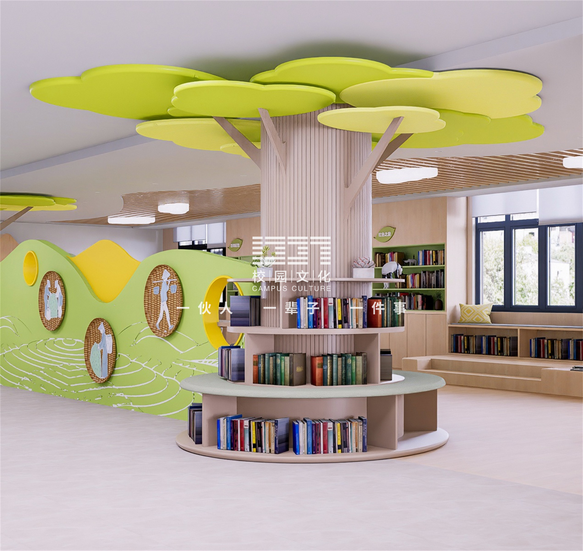 幼儿园,小学阅览室,阅读空间.读书屋,图书室