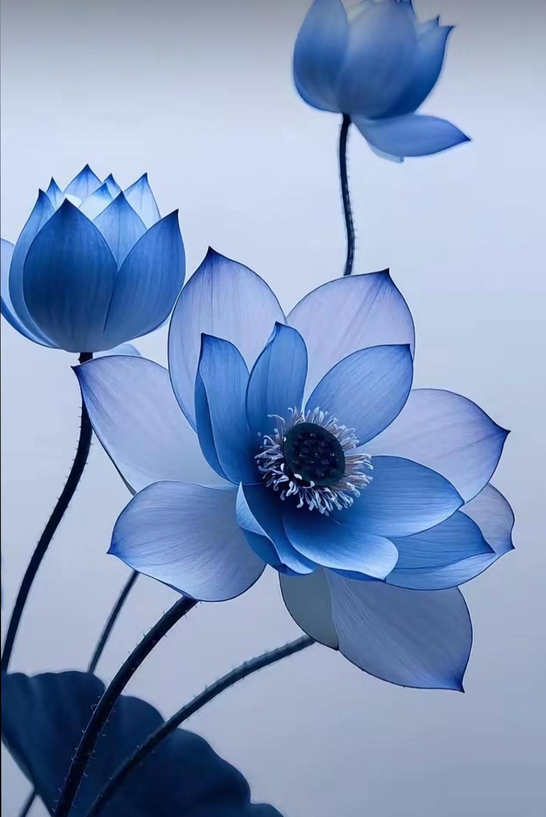 你们快瞧,这朵蓝色莲花简直美到让人窒息啊!