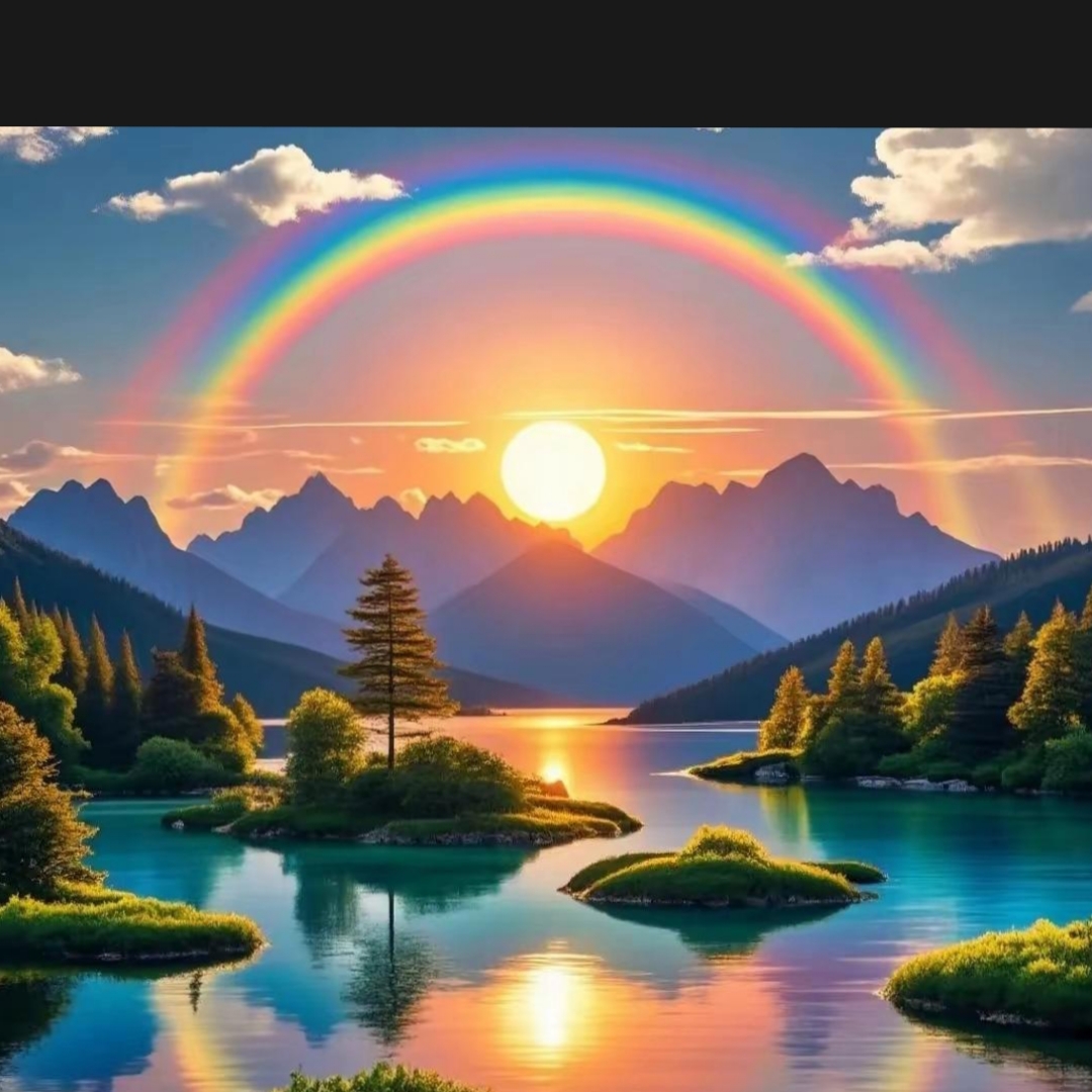 只见一道绚丽的彩虹横跨天际,像是哪位神明遗落人间的七彩绸带,又似