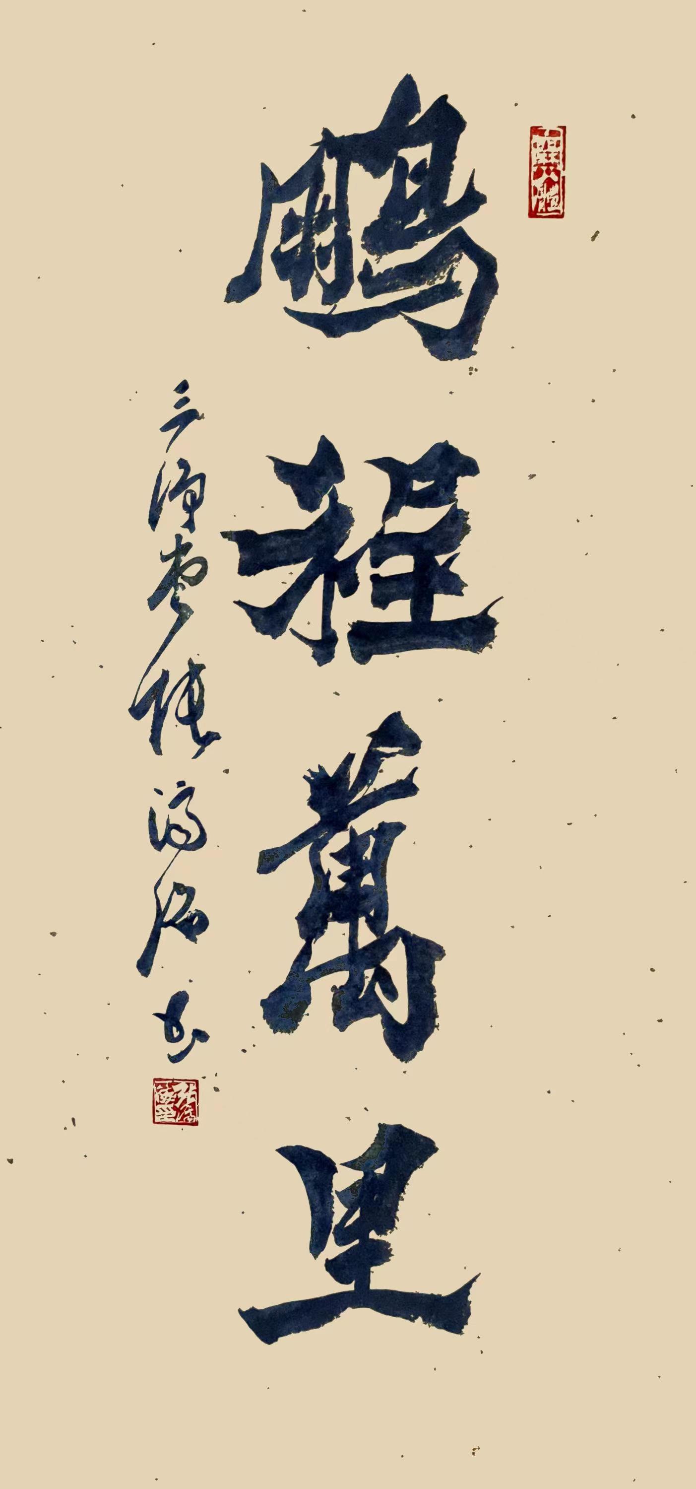 张济海爨八体书法《鹏程万里》