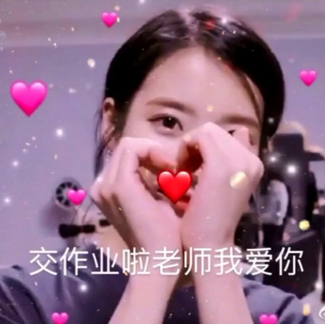 iu李知恩&交作业表情包