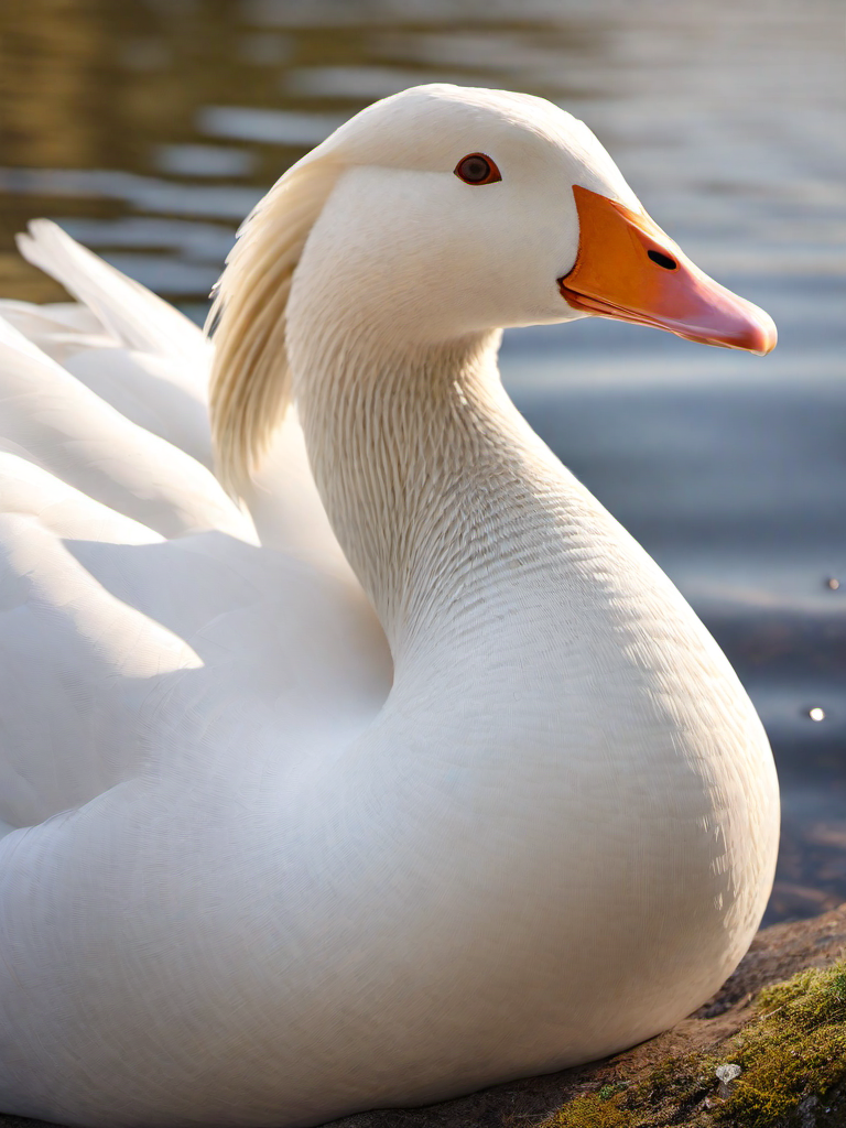 美少女[微风]大白鹅‖ 今天在河边看到一群大白鹅,它们在风景如荒的