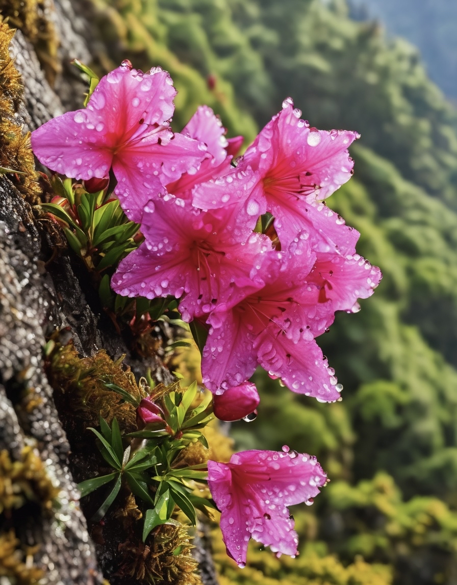 峭壁 花朵图片