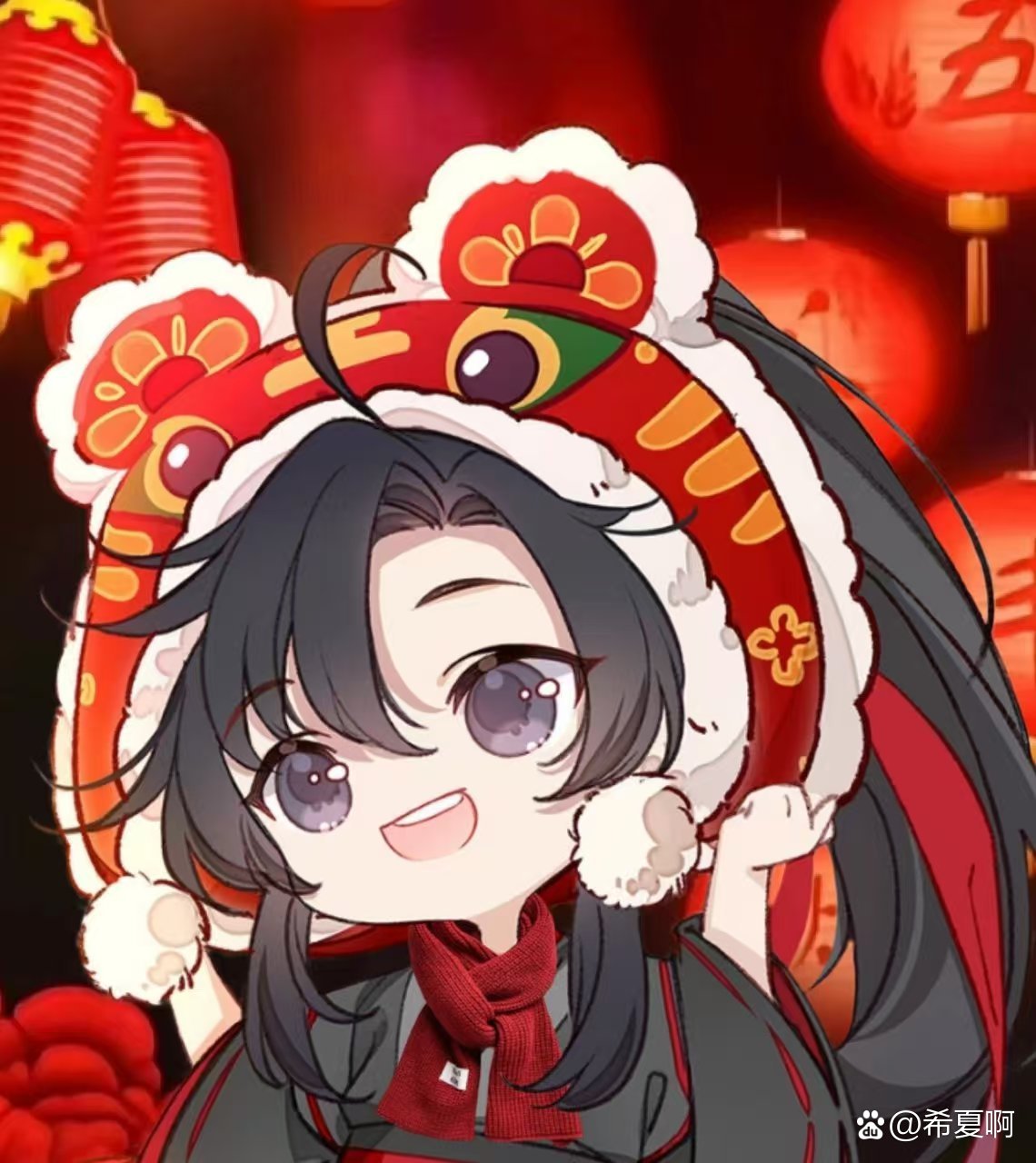 魏无羡:"新年快乐呀!"蓝忘机:"新年快乐