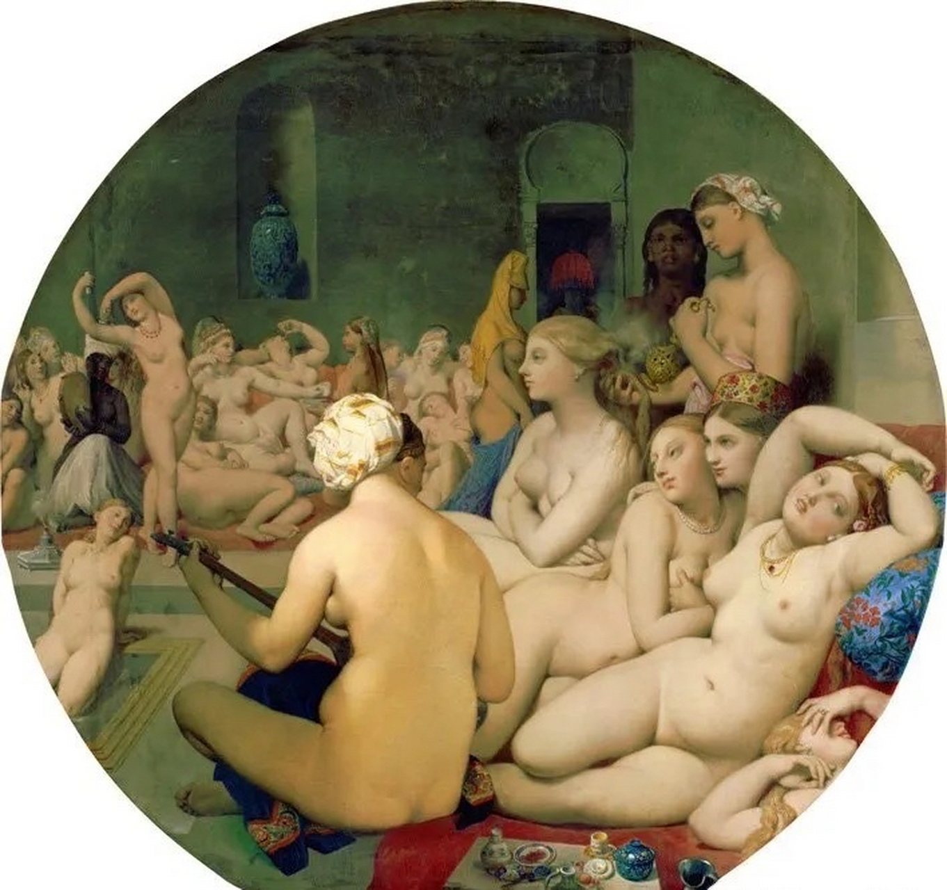 安格尔油画《土耳其浴室》.1862