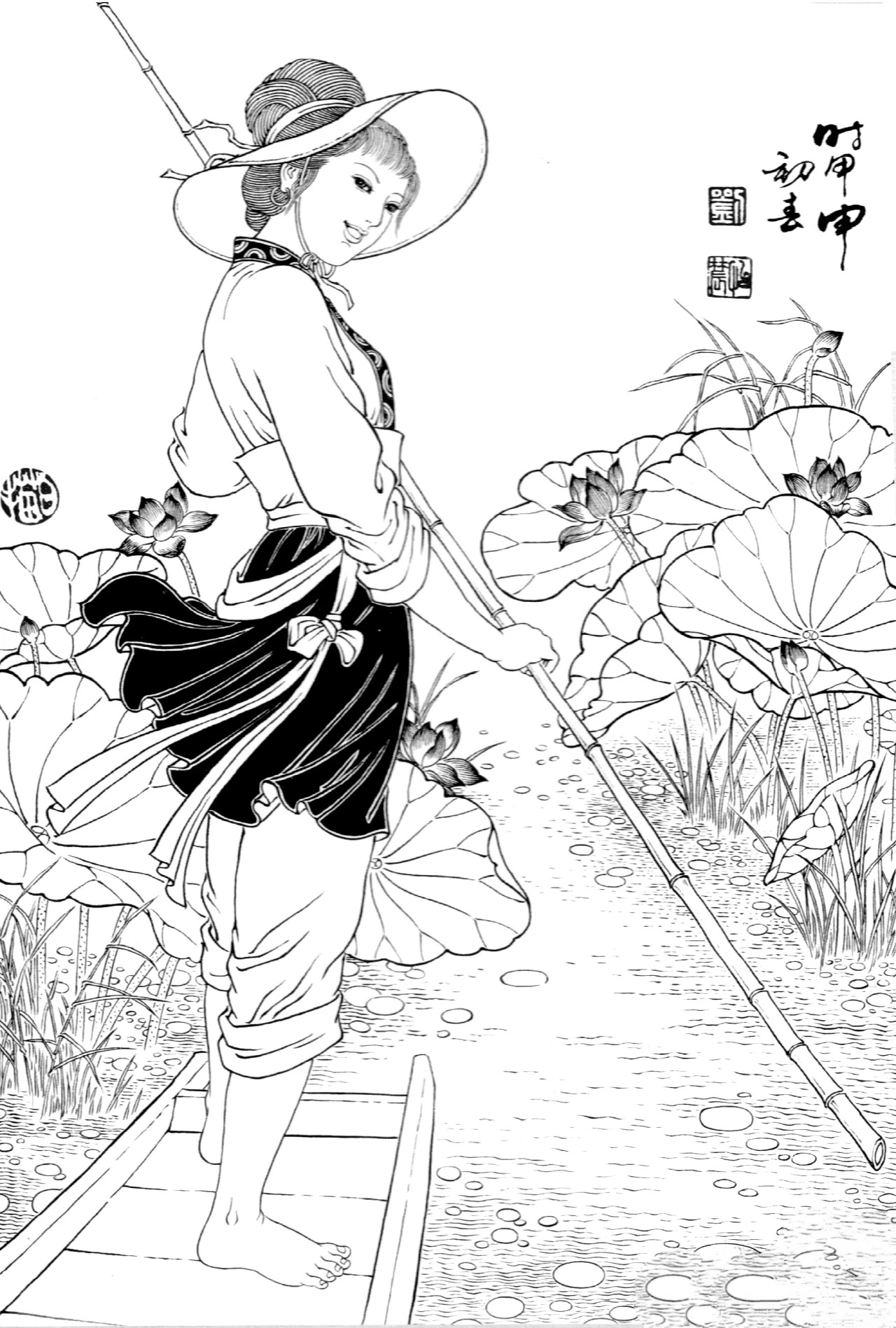 春风拂槛露华浓想——农民画家刘公华老师百幅白描线稿作品(二) 好