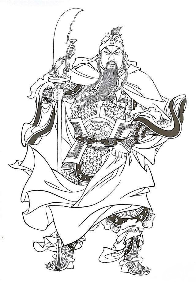 关羽关云长线描人物系列高清大图精选三幅(第一篇