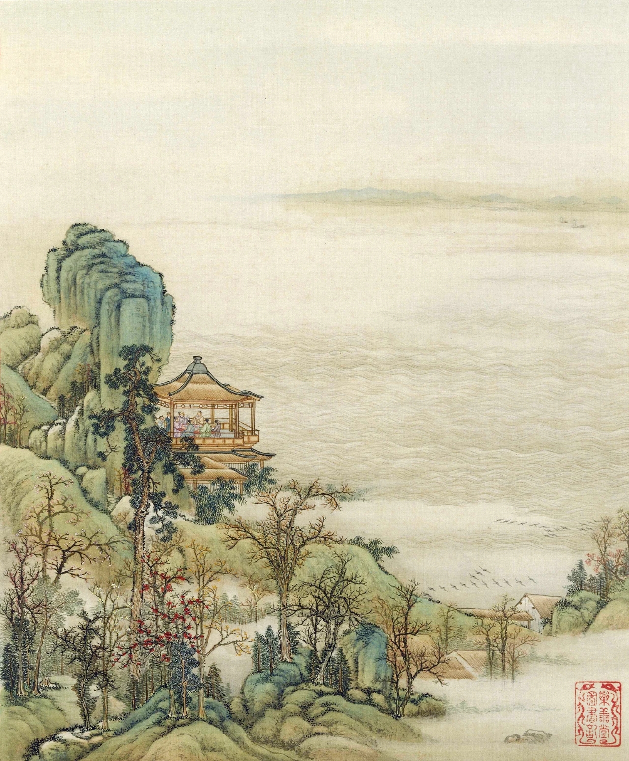 清 · 陈枚《山水楼阁图册》——宝藏版山水册页第二篇六幅,看神韵