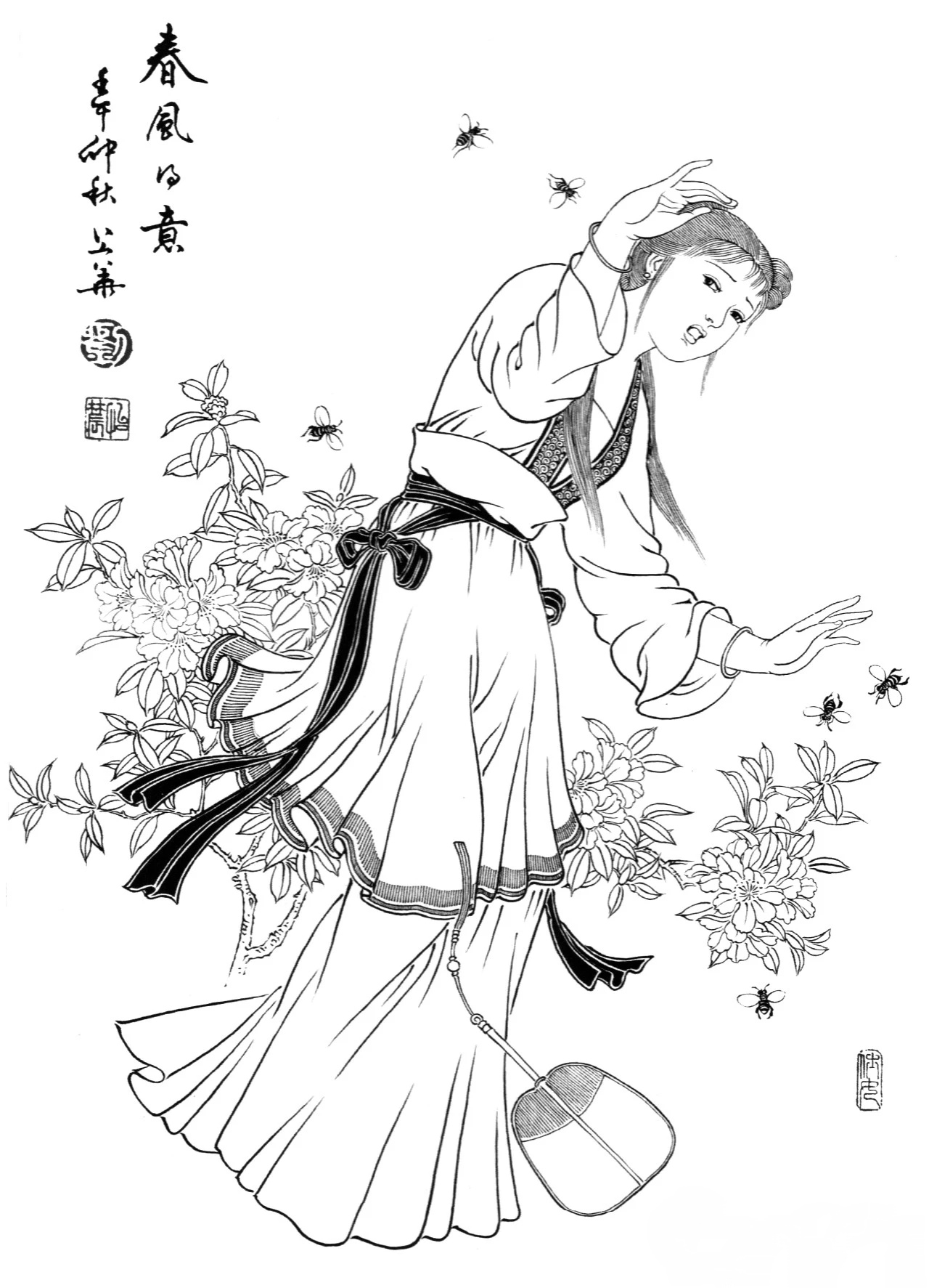 春风拂槛露华浓想——农民画家刘公华老师百幅白描线稿作品(二) 好