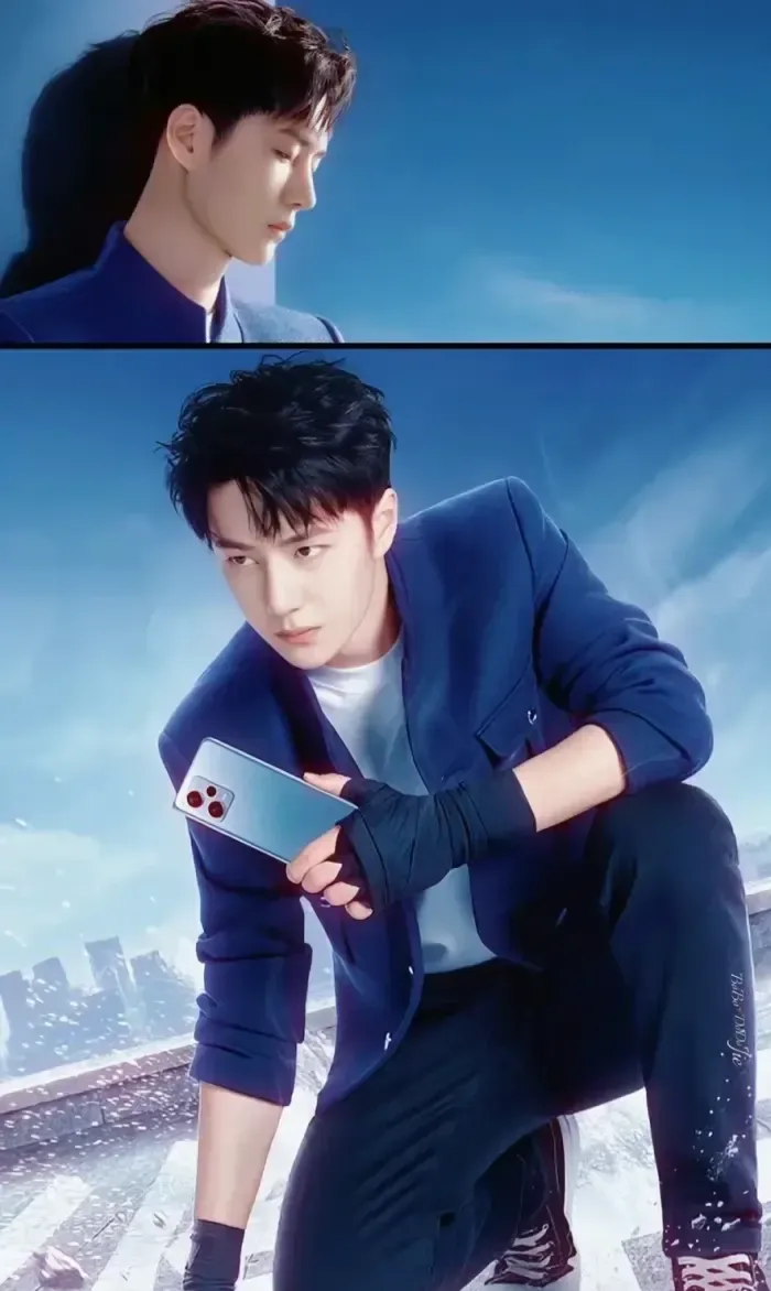 王一博icon穿蓝色也挺好看的.好帅,帅气.