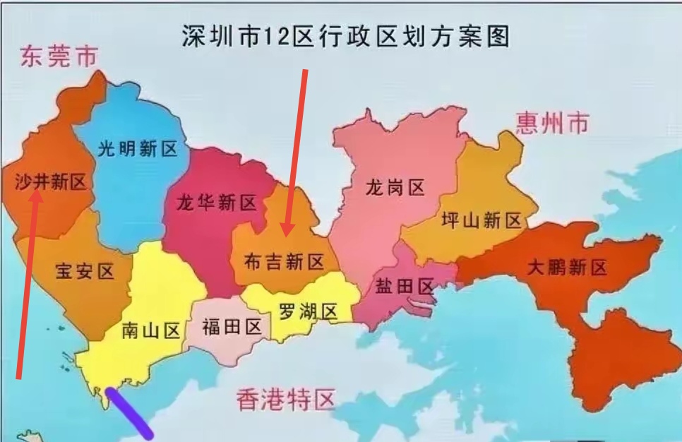 深圳市土地总面积不足2000平方千米,不算深汕特别合作区,本土一共下辖