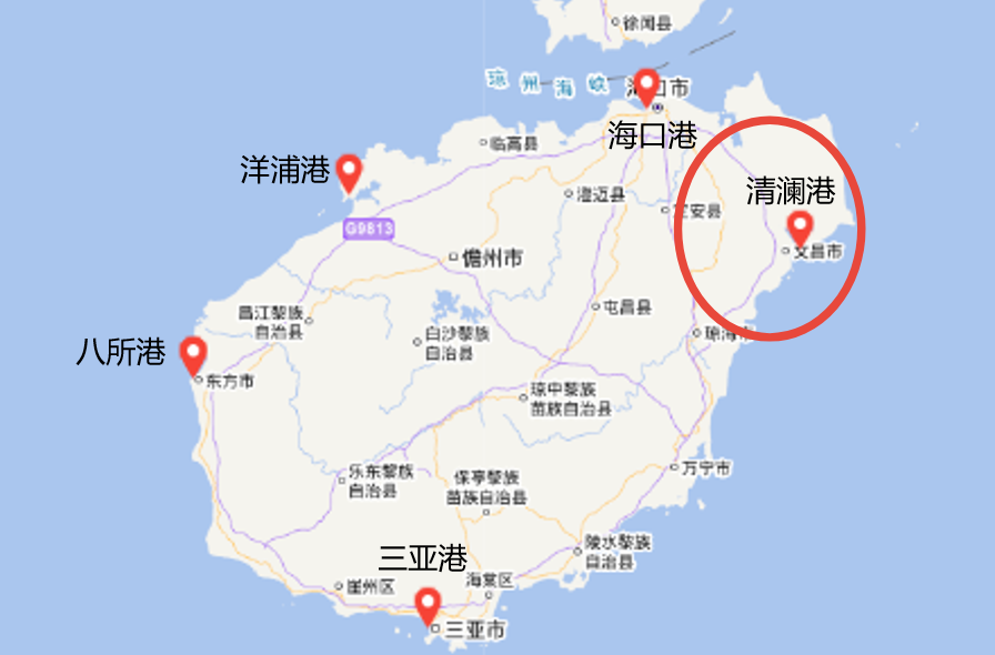 三沙物资补给的重要港口清澜港,位于海南岛东岸北部,属文昌市,港口港