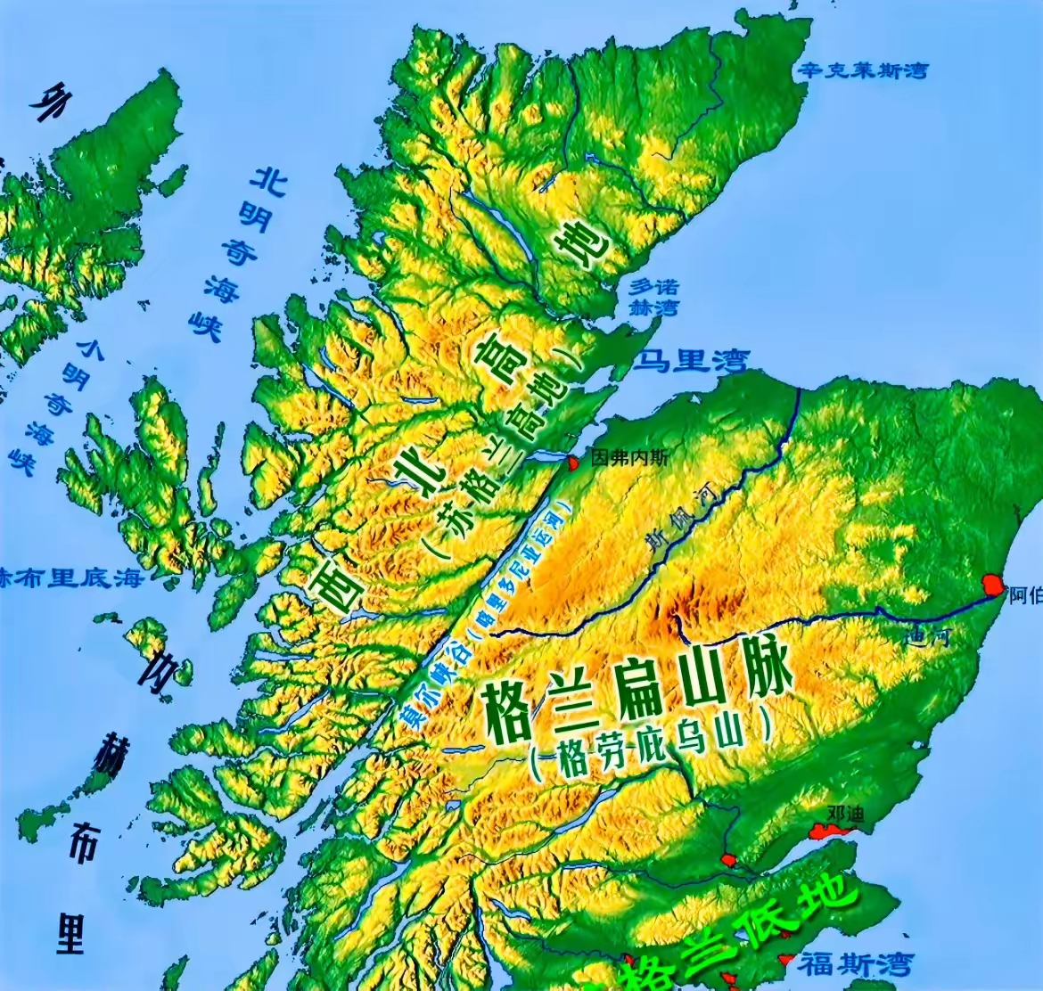 刚开通时还苏格兰地形图英国地形图苏格兰地图马里地形图苏格兰河流