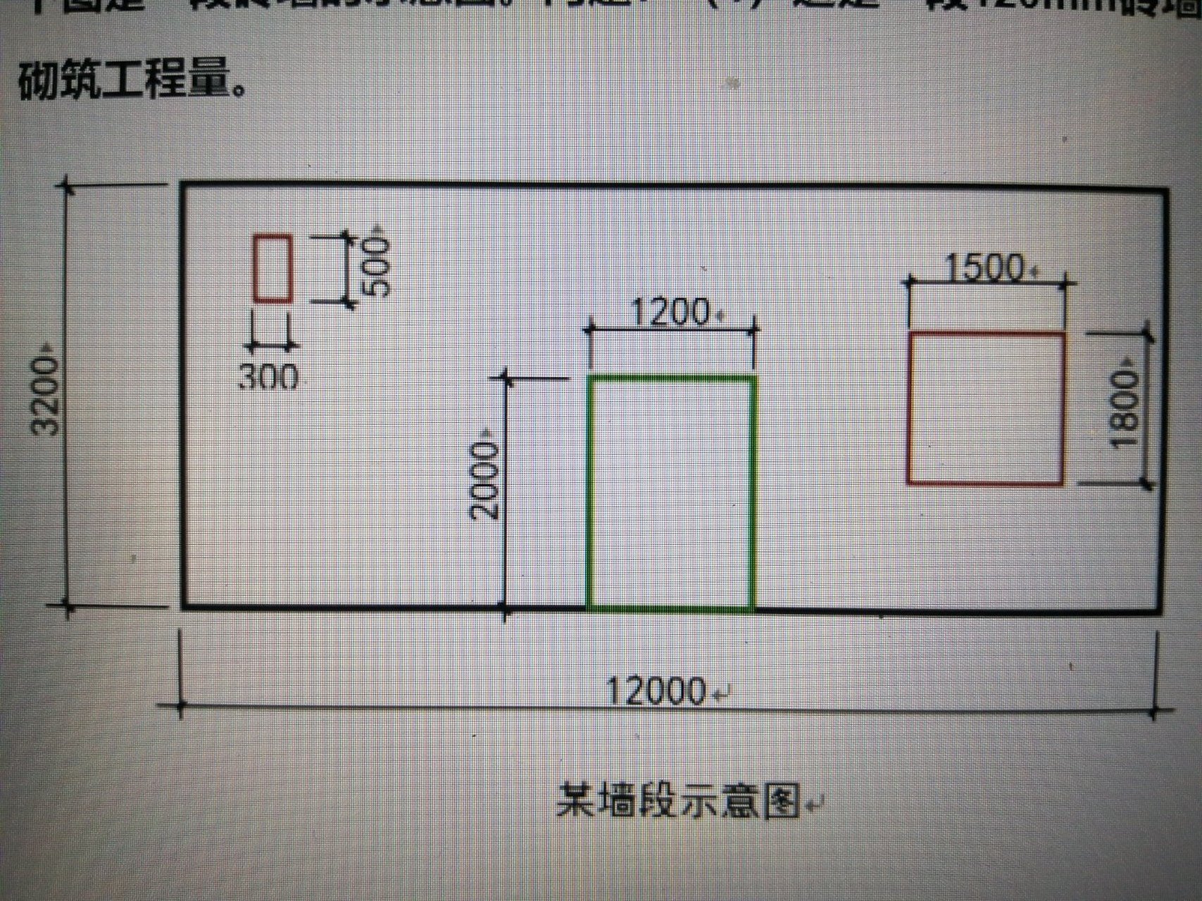 下图是一段砖墙的示意图