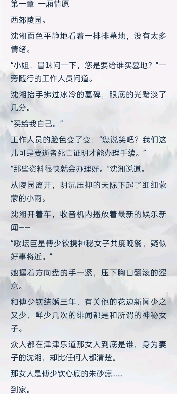 沈湘傅少钦 69365823小说全文 沈湘傅少钦向南许安冉 再与你共赴情河