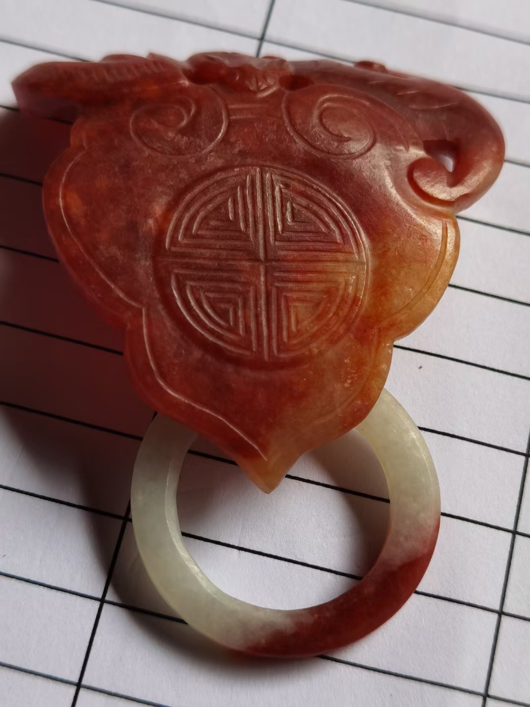 盘盘老物件# 清代红翡,老玉挂红