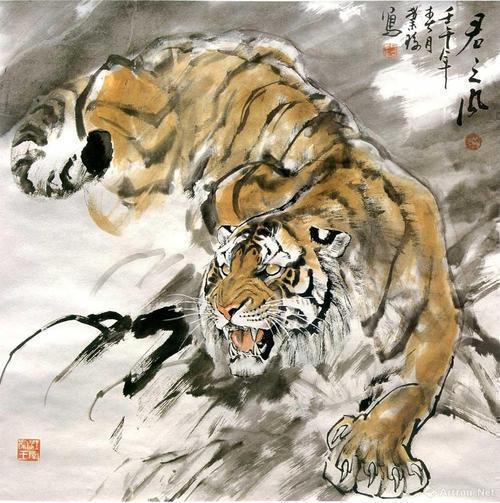 中国当代画虎名家作品欣赏 刘继卣 胡爽庵 冯大中 何业琦 马玉岩 顾青