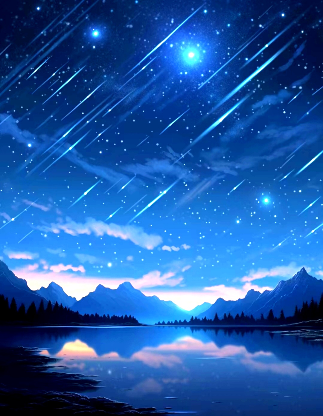 流星划过夜空,星光点亮梦想.
