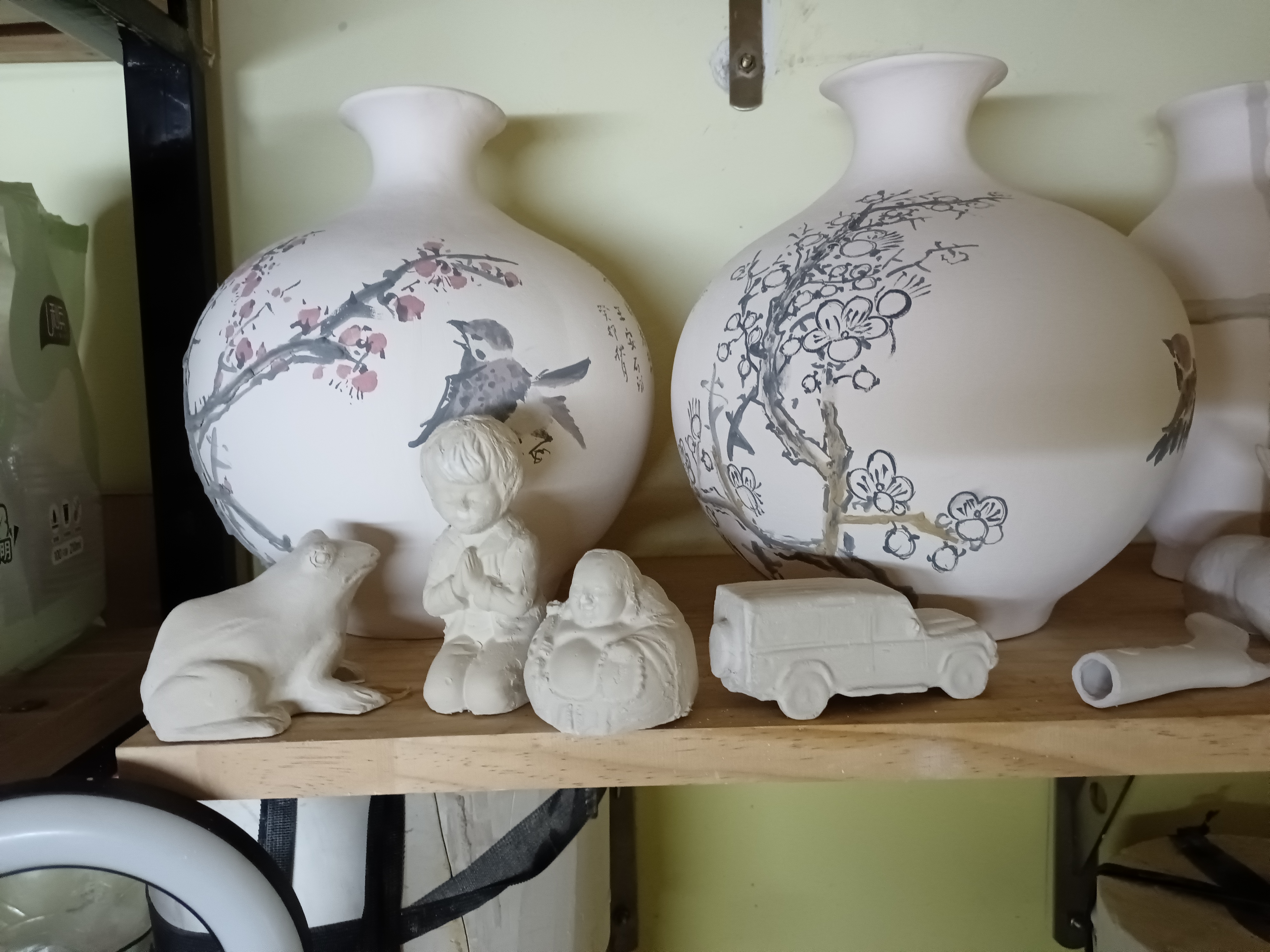 大件素坯花瓶彩绘作品欣赏! 爱陶艺爱生活!爱陶艺十年老店值得信赖!