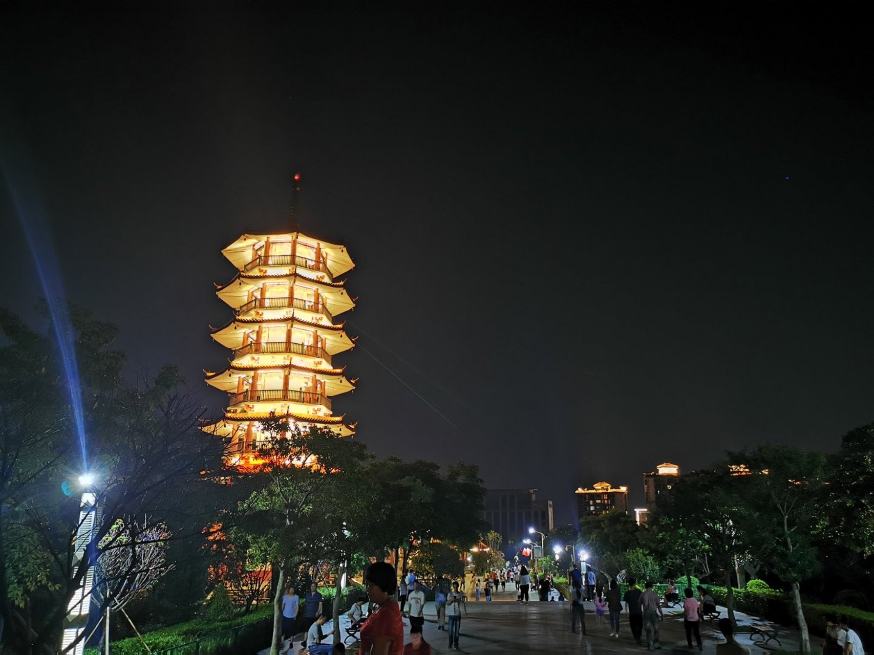 东莞凤岗大雁田公园夜景,真美,真美,真真美!