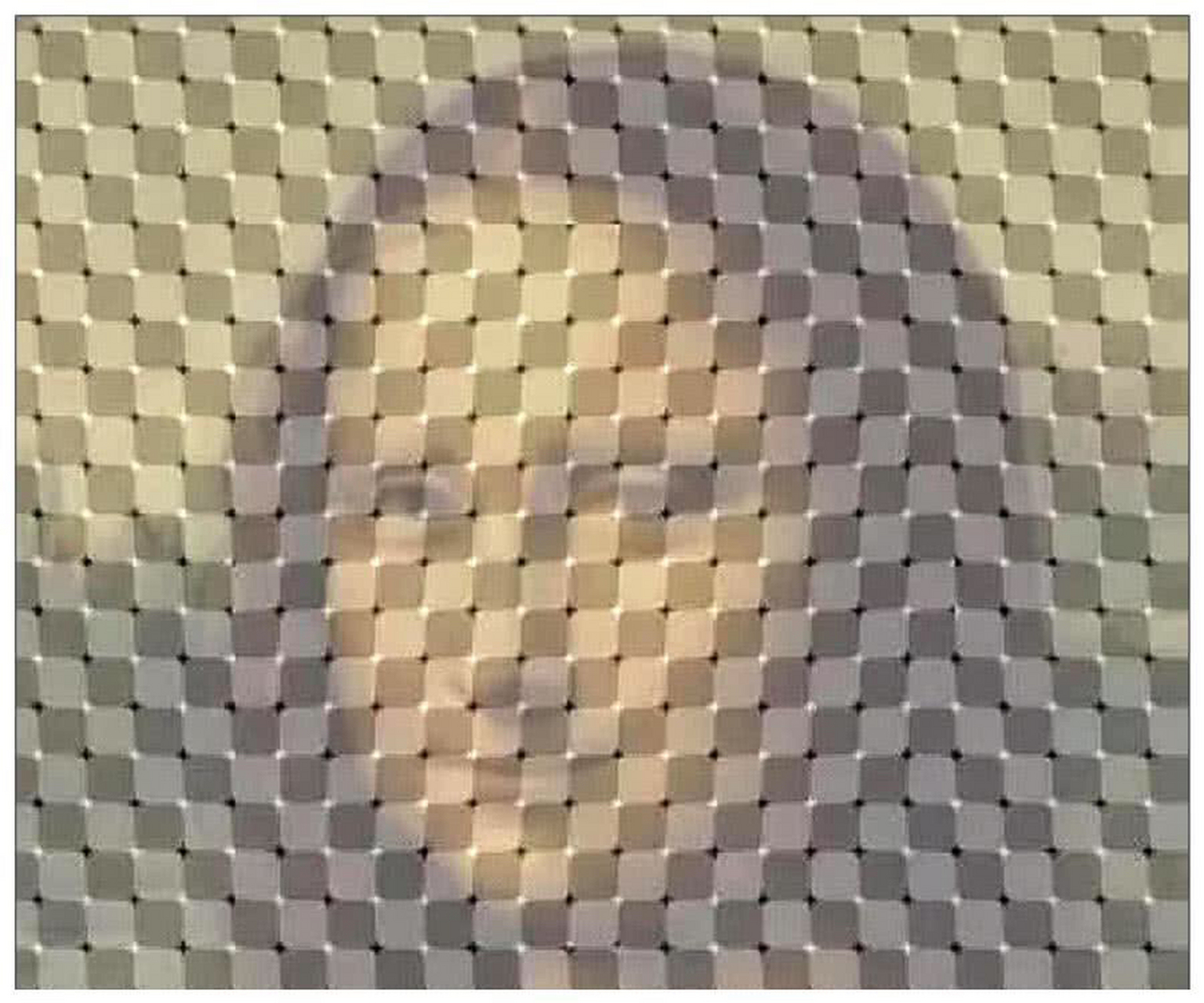 让人错觉的图片,你第一眼看到的是格子图,还是什么呢?