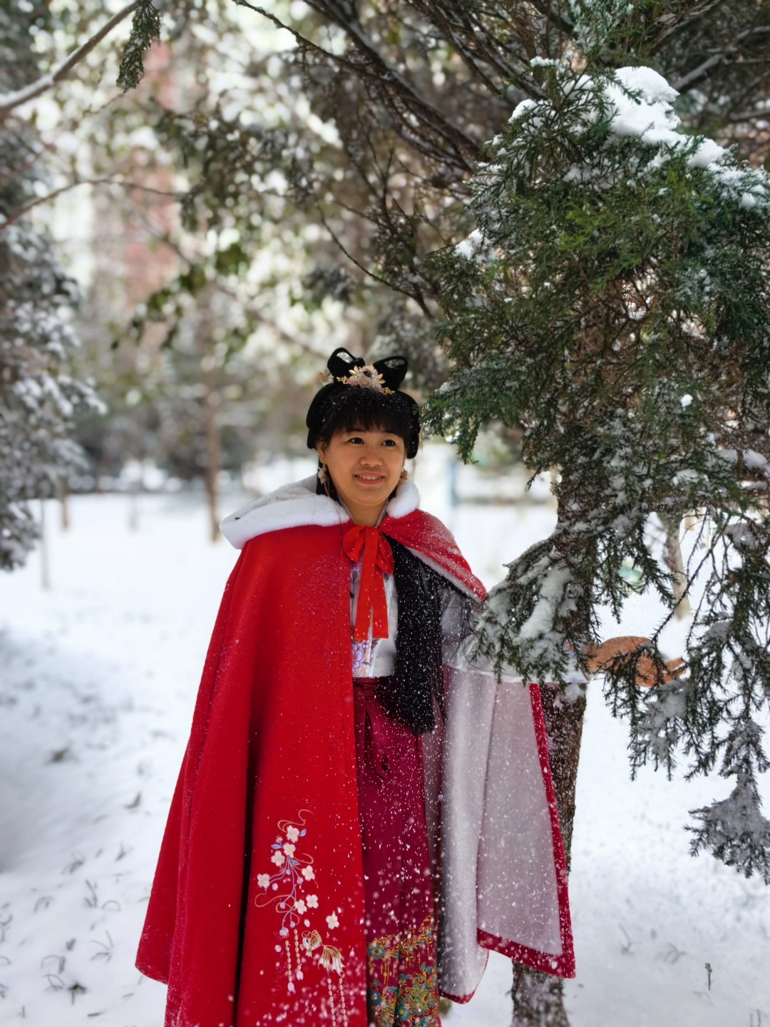 赞美雪中的美女图片