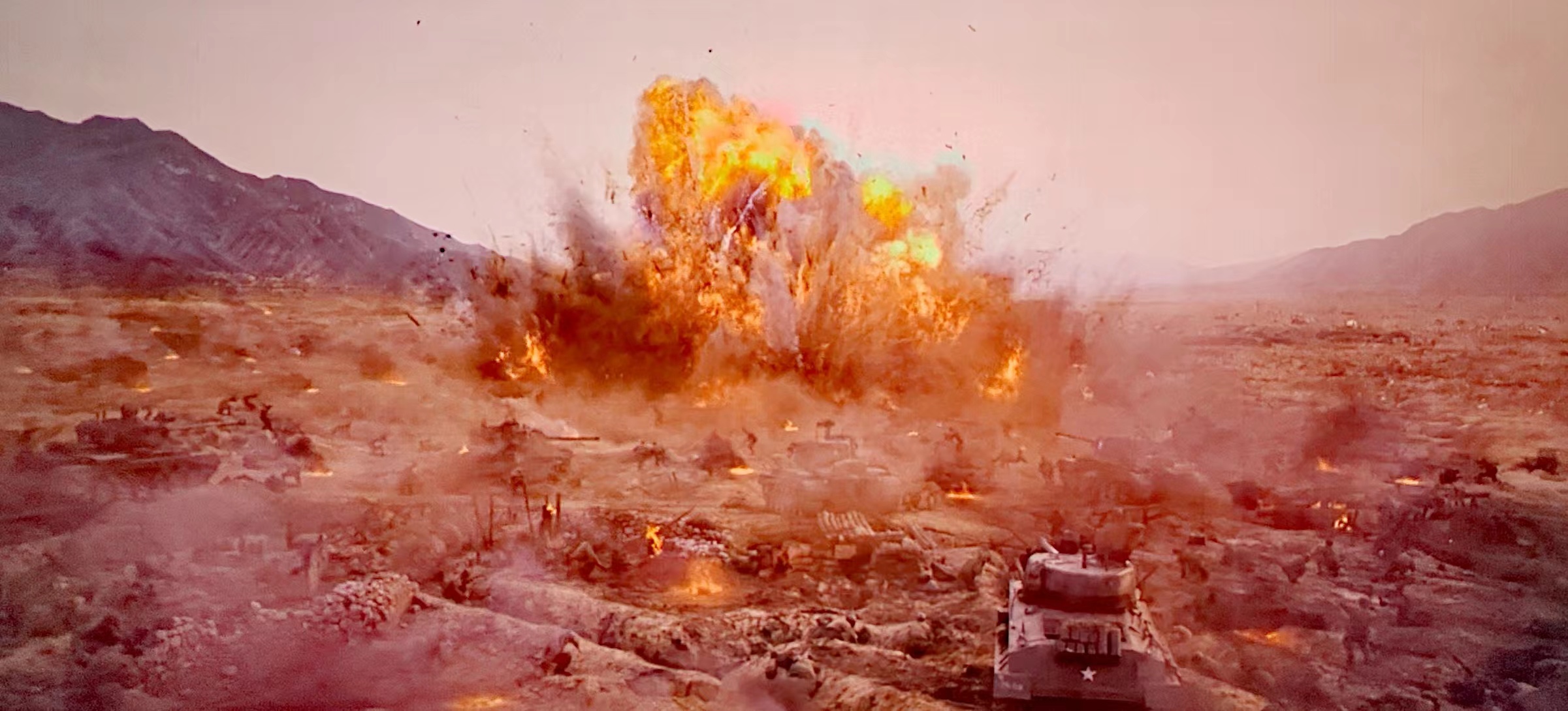 这幅画描绘了一群士兵在战场上的英勇场景,让人不